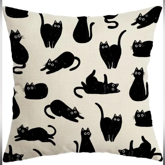 NEW Black Cats Decorative Pillow Cover. - Picture 3 of 4